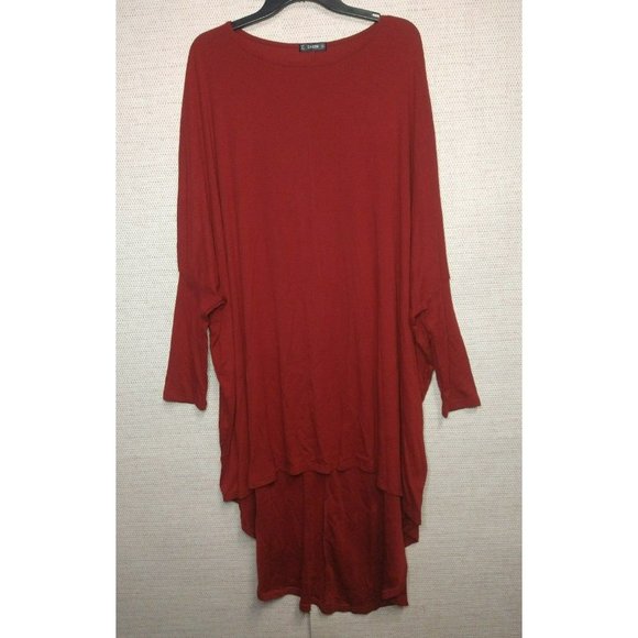 Burgundy Oversized Batwing Long Sleeved Round neck size large - Picture 2 of 6